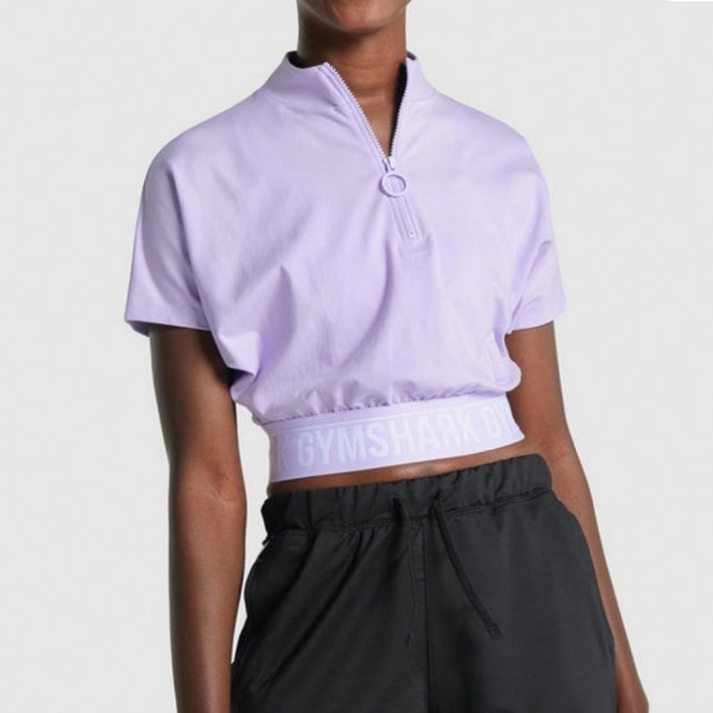 NWT Gymshark Recess Crop 1/2 Zip Tee